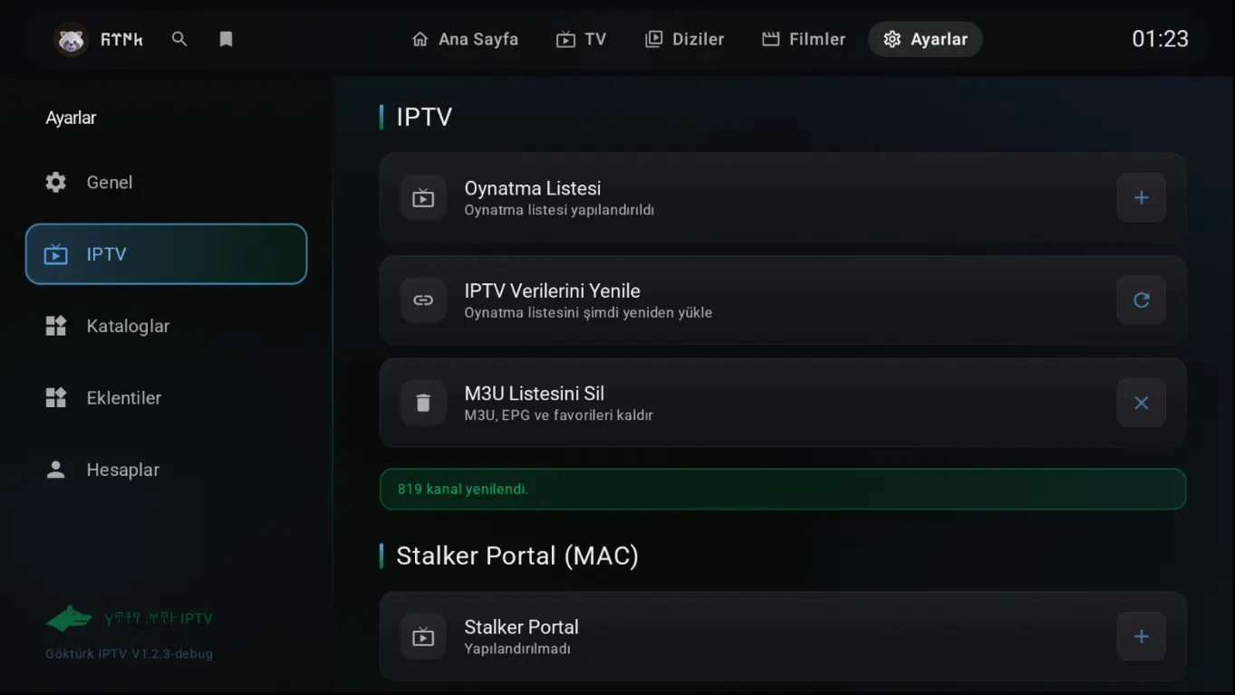 IPTV Ayarları Ekran Görüntüsü